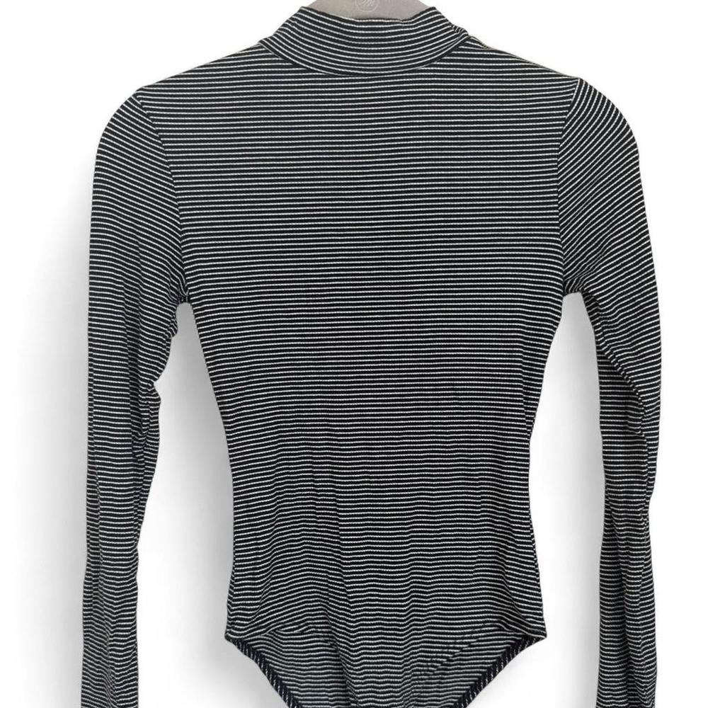 Black and White Striped Long Sleeve Bodice Parisian Chic Dark Academia Grunge